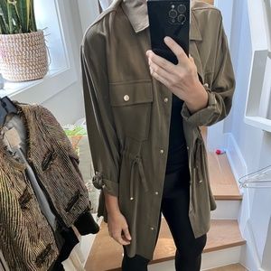 Zara - Button down tunic dress olive